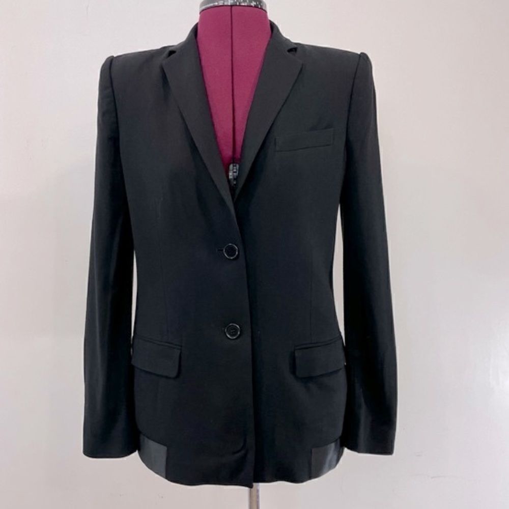BCBGMAXAZRIA Black Wool Dress Blazer Formal Casual Single Breast Blazer